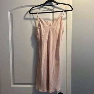 Vintage Blush Pink 100% Silk Nightgown Small